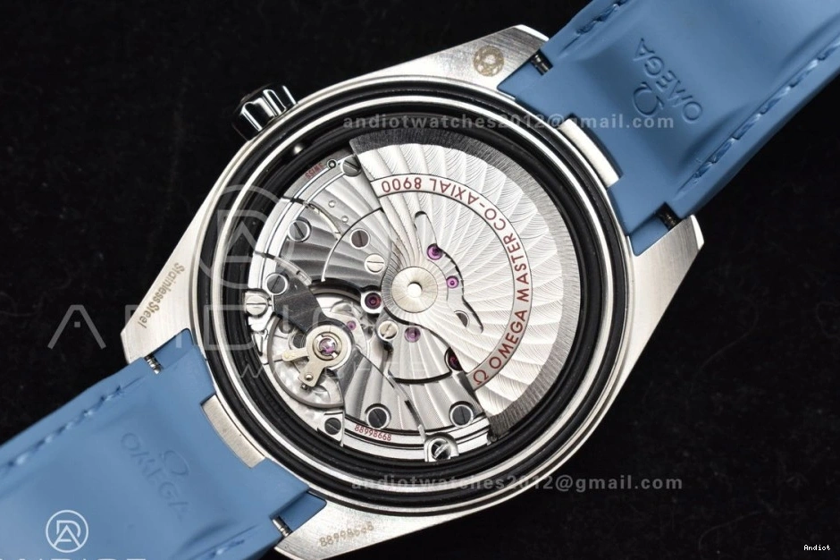 A8900 Summer Blue Edition 41mm Super Dial Rubber Clone Best Aqua Terra Blue VSF on 1:1 Strap 1228